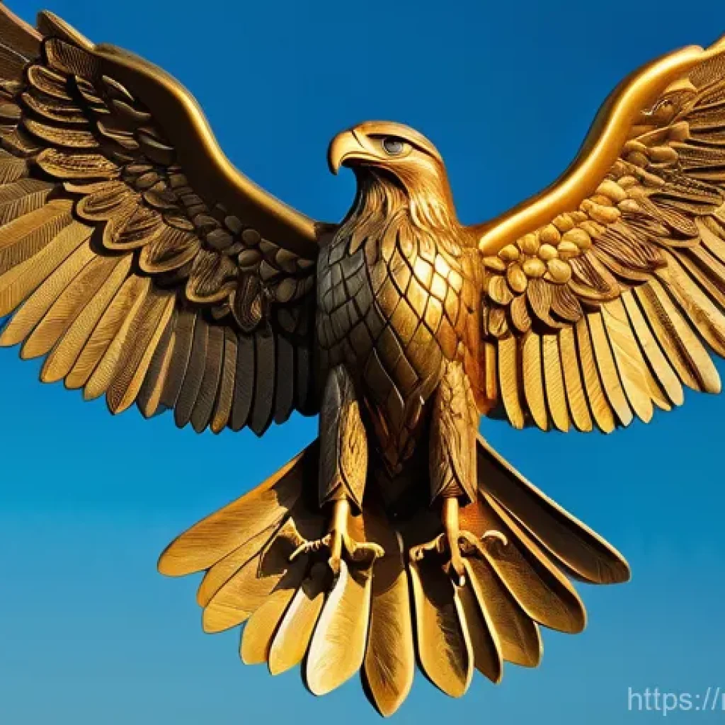 카자흐스탄 국기와 국가 상징물 - A majestic golden sun with 32 rays, intricately shaped like grains, shining brightly against a seren...